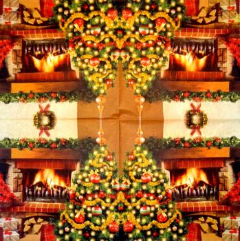 195 Weihnachten Blumen - 3-lagig (rot) - Ihr